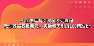 小紅書運營引流課程：養(yǎng)高權重新號，實操每天引流100精準粉百度網(wǎng)盤插圖