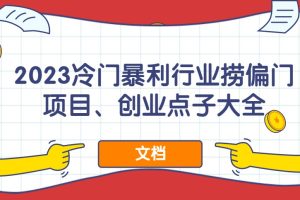 2023冷門暴利行業(yè)撈偏門項目、創(chuàng)業(yè)點子大全（文檔）百度網(wǎng)盤插圖