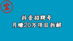 寶哥抖音招聘號(hào)月賺20w拆解玩法百度網(wǎng)盤插圖