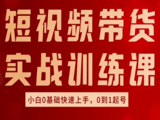 短視頻帶貨實(shí)戰(zhàn)訓(xùn)練課，好物分享實(shí)操，小白0基礎(chǔ)快速上手，0到1起號插圖