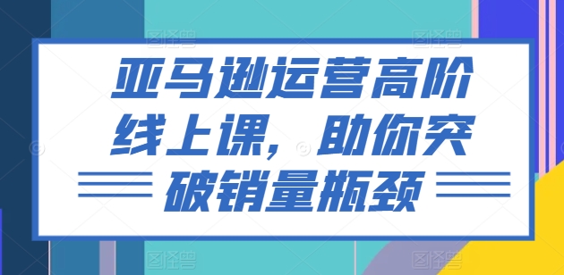 亞馬遜運(yùn)營(yíng)高階線上課，助你突破銷(xiāo)量瓶頸插圖